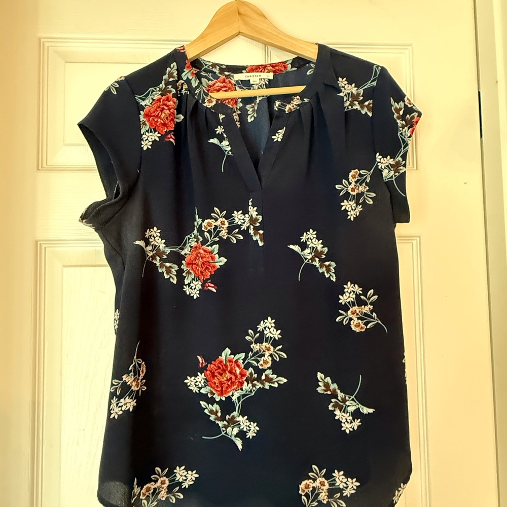 Floral Navy Blouse